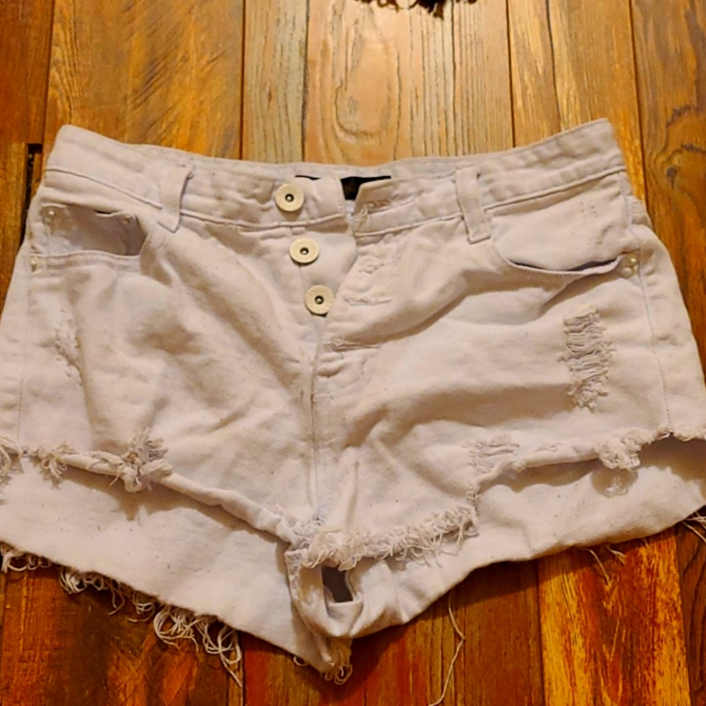 White Jean shorts